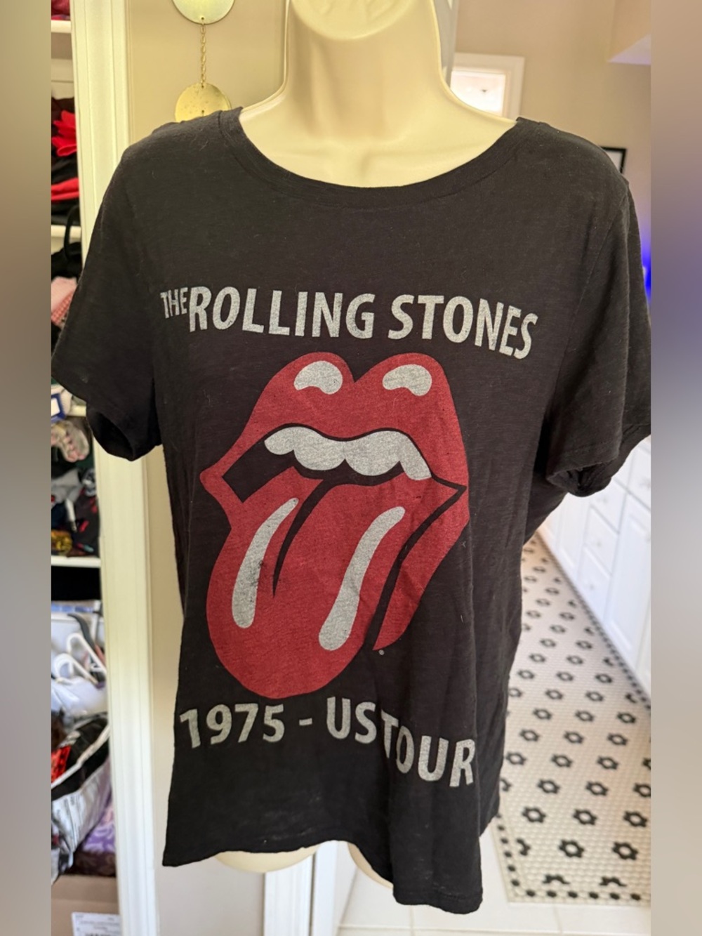 The Rolling Stones 1975 US Tour Tongue Logo Tee
